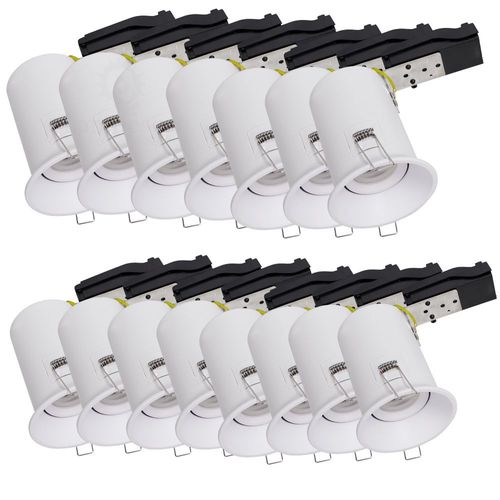 Lot De 15 Support De Spot Bbc Rt2012 Ip20 Basse Luminance 93mm De Diamètre Non Orientable Avec Connecteur Automatique Gu10