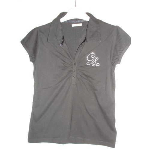 T-Shirt Noir Coupe Style Chemisier"In Extenso"13/14 Ans