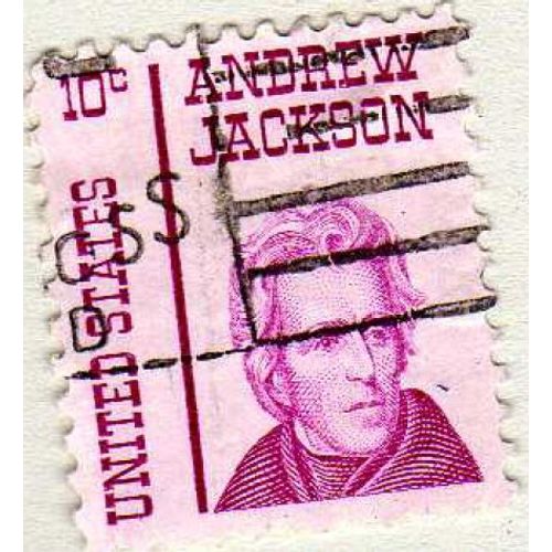 Timbre Andrew Jackson Lilas 1967 Etats Unis Oblitéré