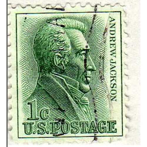 Timbre Andrew Jackson Vert 1962 Etats Unis Oblitéré