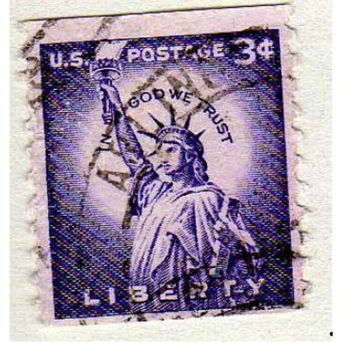 Timbre Liberty, In God We Trust 1954 Etats Unis Oblitéré