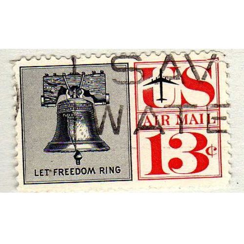 Timbre Let Freedom Ring Air Mail 1959 Etats Unis Oblitéré