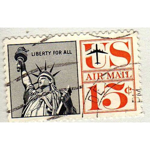 Timbre Liberty For All Air Mail Etats Unis Oblitéré
