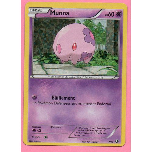 Pokemon Munna 60pv / Édition Promo Mcdonald's 2012 / N° 7/12 / Holo