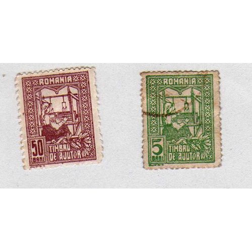 Lot De 2 Timbres Timbru De Ajutor Roumanie