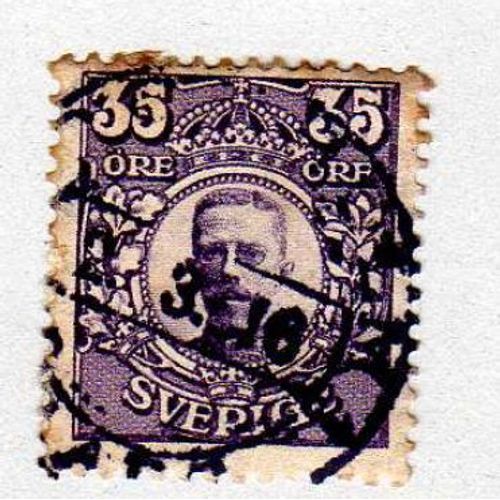 Timbre Gustav V Sverige Suède Oblitéré
