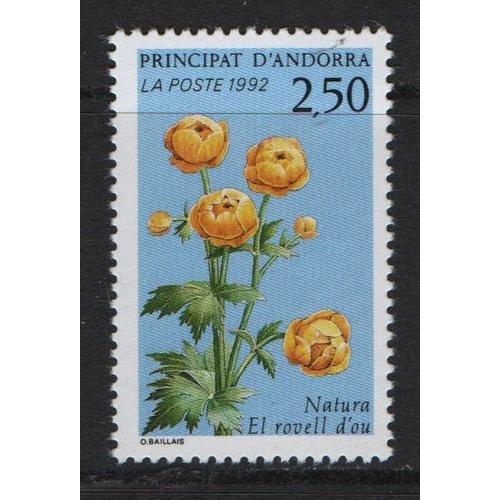 Andorre, Timbre-Poste Y & T N° 420, 1992 - Nature, Le Bouton D'or