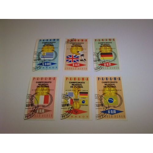 Lot De Six Timbres Sport Panama
