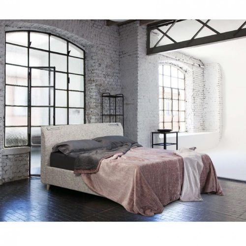Lit Coffre Carla Couchage 160x190 Cm Cachemire Gris