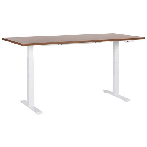Table À Hauteur Ajustable Électrique Bois Foncé Destines