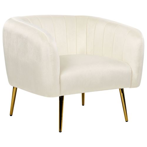 Velours Fauteuil Crème Laconia