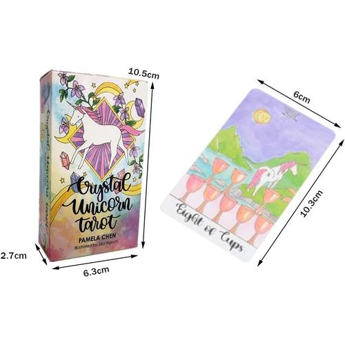 78 Cartes/Ensembles Cartes Tarot Crystal Licorn Guidance -Divination Deck Tarot Deck Board, Multicolore