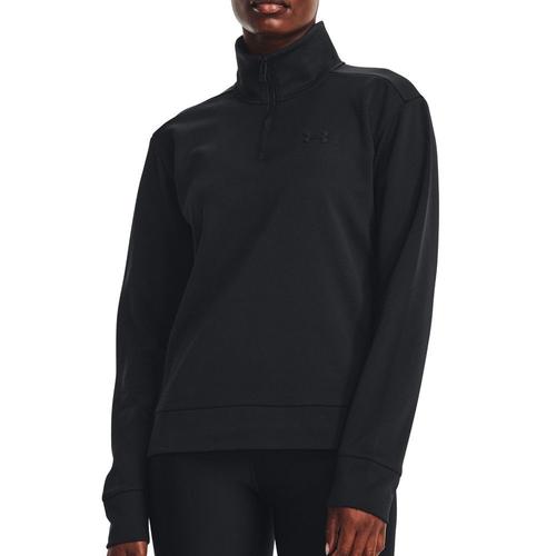 Sweat 1/4 De Zip Noir Femme Under Armour Fleece