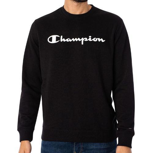 Sweat Noir Homme Champion Crew Neck