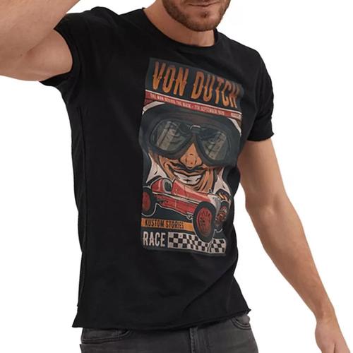 T-Shirt Noir Homme Von Dutch Comic