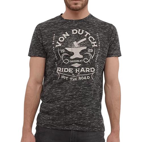 T-Shirt Noir Chiné Homme Von Dutch Hit