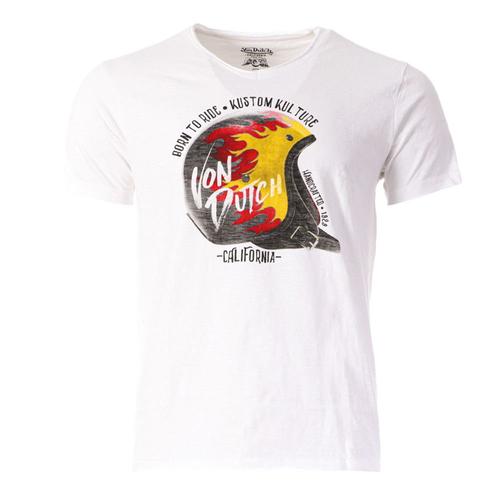 T-Shirt Blanc Homme Von Dutch Buck