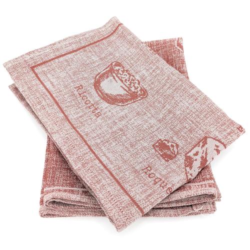 Lot De 2 Torchons De Cuisine 50x70 Cm Cheese Rouge