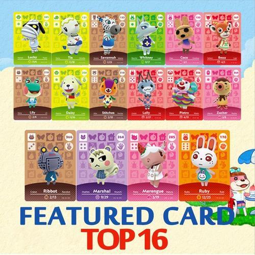 Carte Amiibo Animal Crossing, 16 Pièces Top16 Jeu Cartes De Villageois De Caractères Rares Pour Animal Crossing New Horizons -