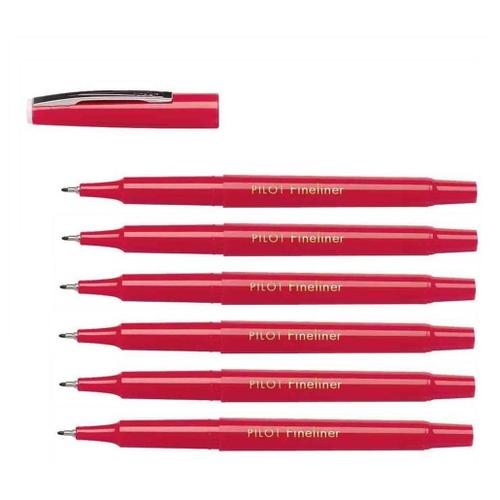 Pilot Lot De 6 Feutres Extra Fin Fineliner Extra Fin 0,4 Mm Rouge