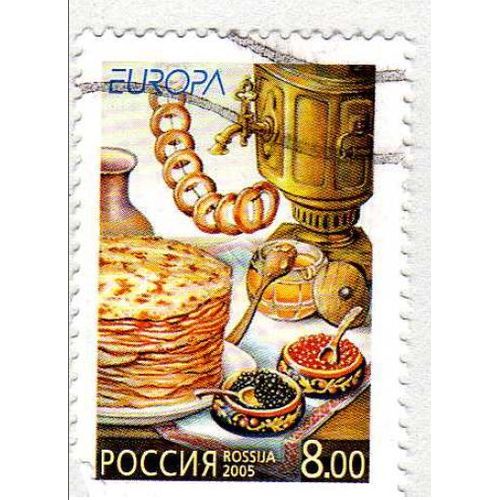 Timbre Europa Russie Crepes Caviar Oblitéré