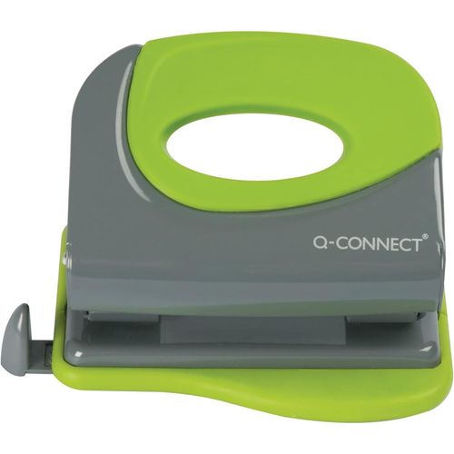 Q-Connect Perforateur Métallique Capacité Perforation 30f 2 Trous Coloris Attractifs Noir/Vert