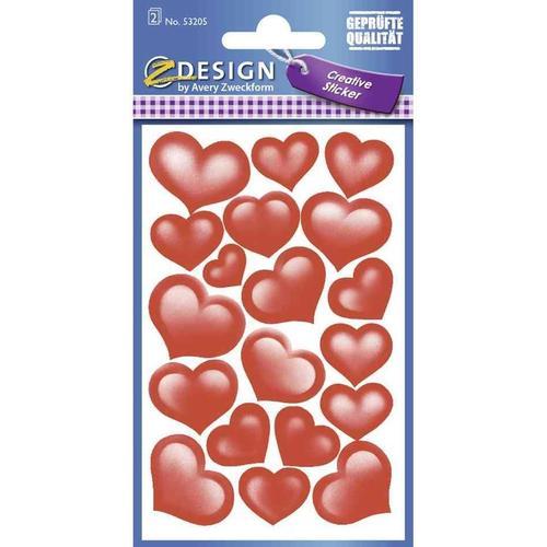 Avery Sticker Creative "Coeurs", Rouge