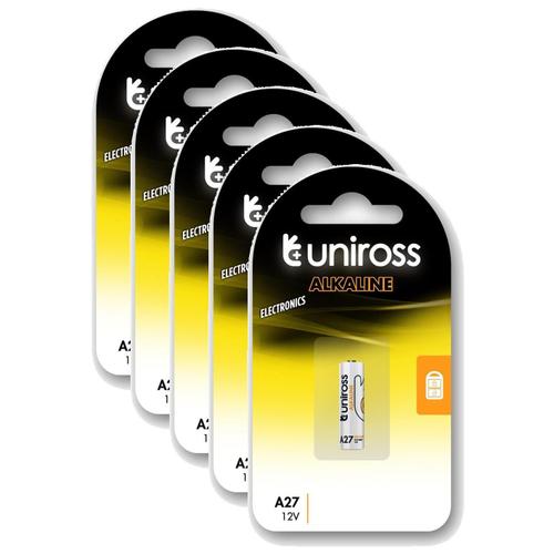 UNIROSS Lot de 5 Packs de 1 Pile Alcaline A27, MN27, GP27A, A27, L828, LR27. 12V