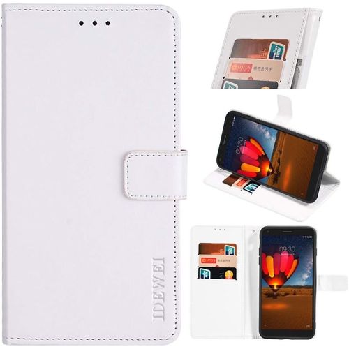 Coque Etui Pour Wiko View 4/ View 4 Lite [Porte-Cartes] [Bequille] [Resistance Aux Chutes] Etui Portefeuille En Cuir Pour Wiko View 4/ View 4 Lite(Blanc)