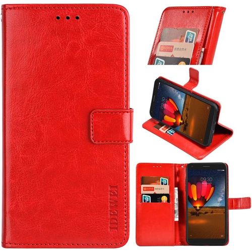 Coque Etui Pour Wiko View 4/ View 4 Lite [Porte-Cartes] [Bequille] [Resistance Aux Chutes] Etui Portefeuille En Cuir Pour Wiko View 4/ View 4 Lite(Rouge)