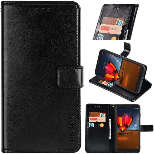 Coque Etui Pour Wiko View 4/ View 4 Lite [Porte-Cartes] [Bequille] [Resistance Aux Chutes] Etui Portefeuille En Cuir Pour Wiko View 4/ View 4 Lite(Noir)