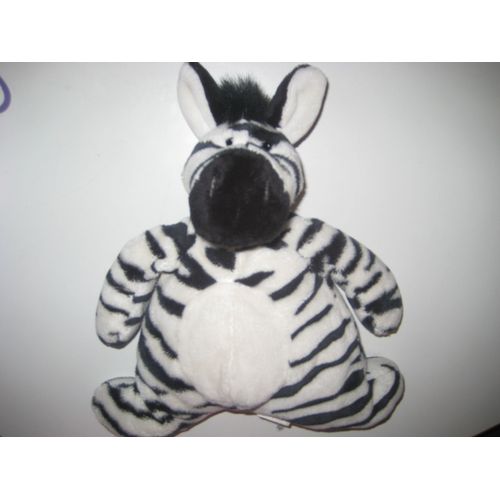 Doudou Zèbre Noir Blanc 32 Cm