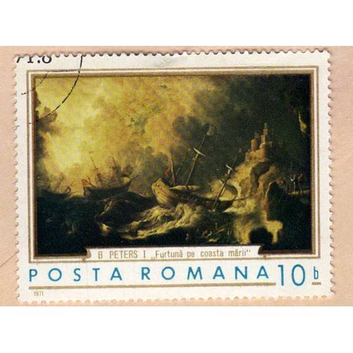 Timbre B Peters Furtuna Pe Coasta Marii Posta Romana Oblitéré