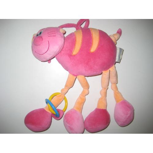 Doudou Musical Chat Rose Orange Nattou 30 Cm