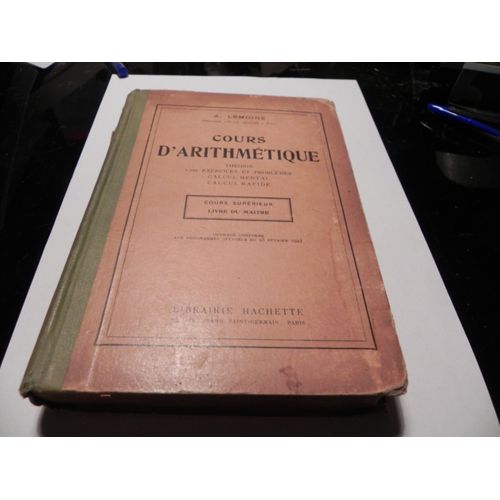 Cours D'arithmetique/Livre Du Maitre