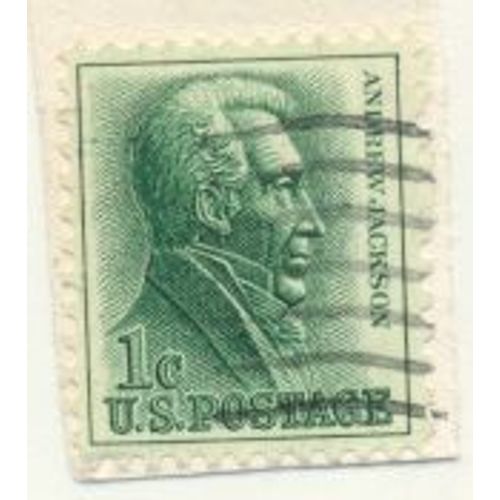 Timbre U S A,  Andrew Jackson, U S Postage 1 Cent Oblitéré