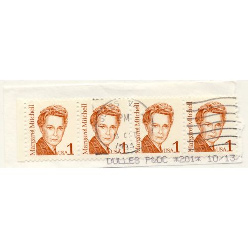 Timbre U S A, Margaret Mitchell, U S A, 1 Cent  Oblitéré
