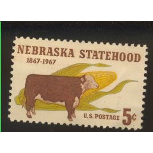 Timbre U S A, Nebraska Statehood 1867-1967, U S Postage 5 Cents, Non Oblitéré,