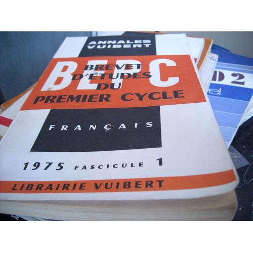 Annales Vuibert  Bepc Français 1975