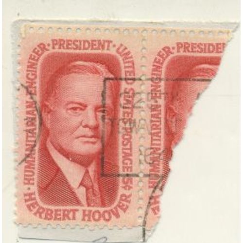 Timbre U S A, Herbert Hoover, Humanitarian Engineer, Président, United Statge Postage 5 Cents, 5 Cents, Oblitéré
