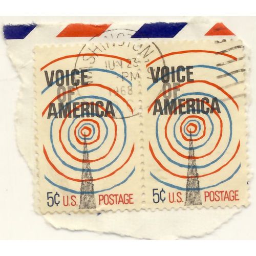 Timbre U S A Voice Of America, U S Postage 5 Cents,  Oblitérés En 1968