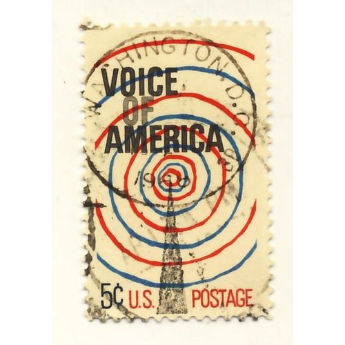 Timbre U S A Voice Of America, U S Postage 5 Cents,  Oblitéré En 1968