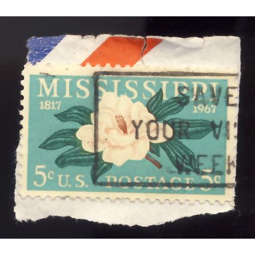 Timbre U S A, Mississipi 1817 - 1967, U S Postage 5 Cents Oblitéré