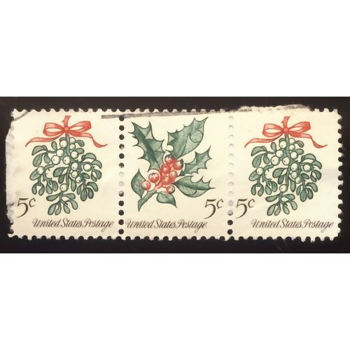 Timbre U S A, United States Postage, Houx, Gui, United States Postage 5 Cents, Oblitérés