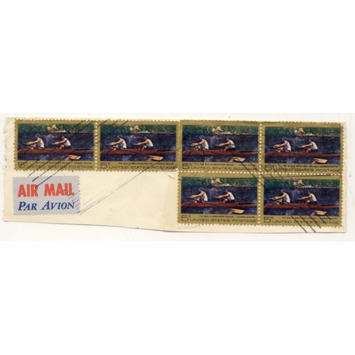 Timbre U S A, The Biglin Brothers Racing. Thomas Eakins, United States Postage 5 Cents, Oblitérés