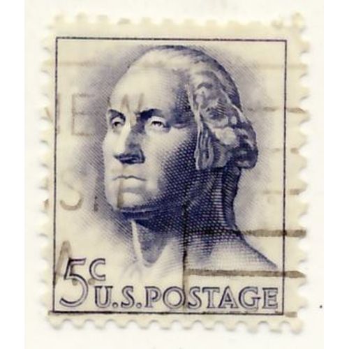 Timbre U S A, Washington, U S Postage 5 Cents, Oblitéré