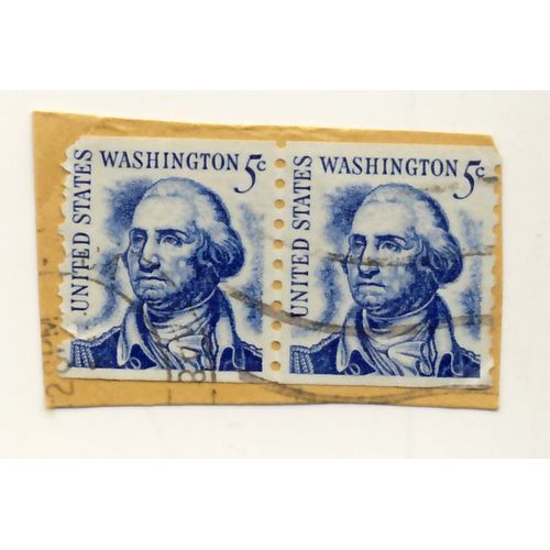 Timbre U S A, Washington, United States 5 Cents, Oblitérés, Avec 2 Côtés Non Dentelés