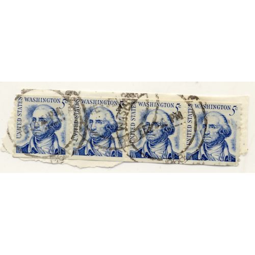 Timbre U S A, Washington, United States 5 Cents, Oblitérés, Avec 2 Côtés Non Dentelés