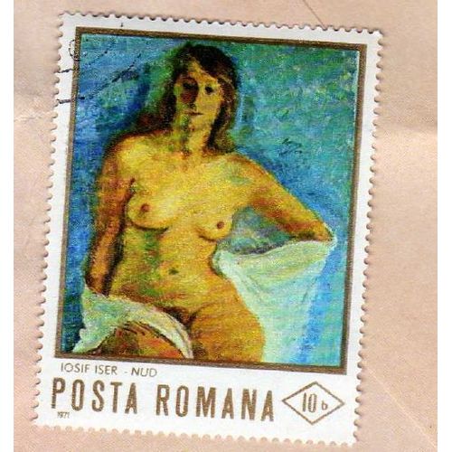 Timbre Posta Romana Roumanie Iosif Iser Nud 1971 Oblitéré