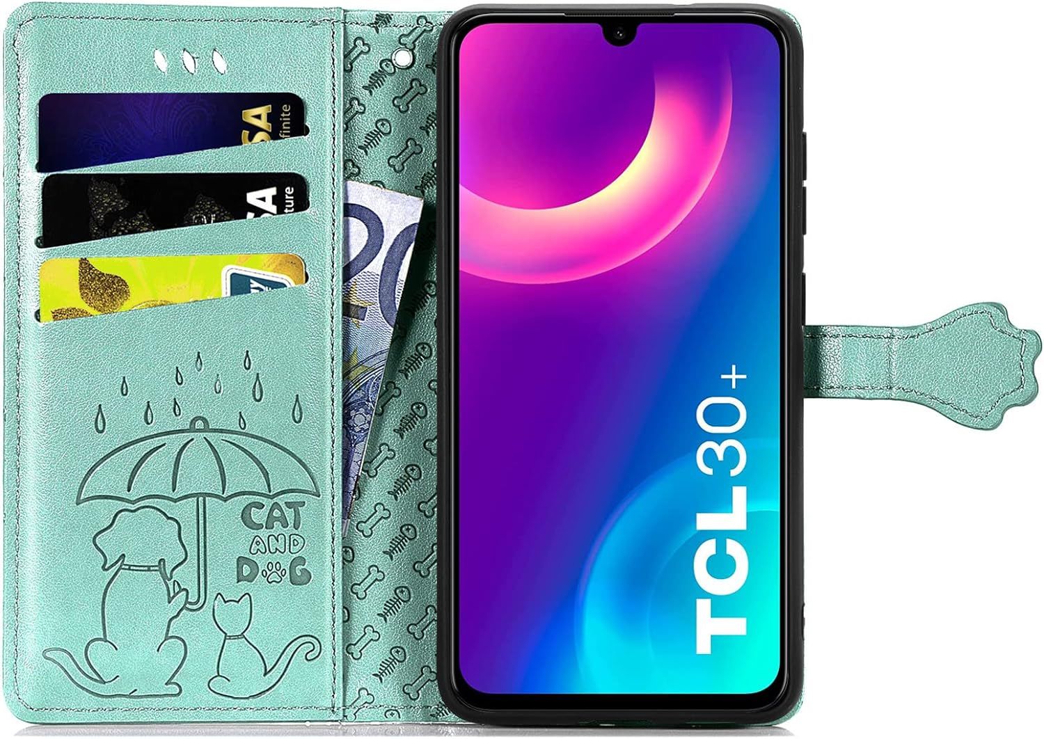 Coque Pour Tcl 30 Plus/Tcl 30 5g, Antichoc Portefeuille Etui... - 2